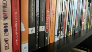 Books on a shelf